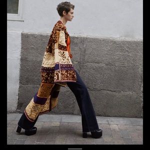 Zara cape coat Jacquard